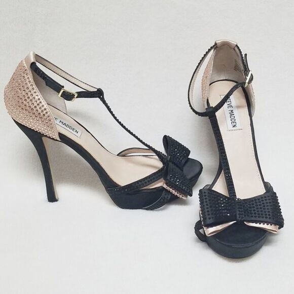 STEVE Madden Holly T-Strap Platform Stiletto Heels - Picture 1 of 15